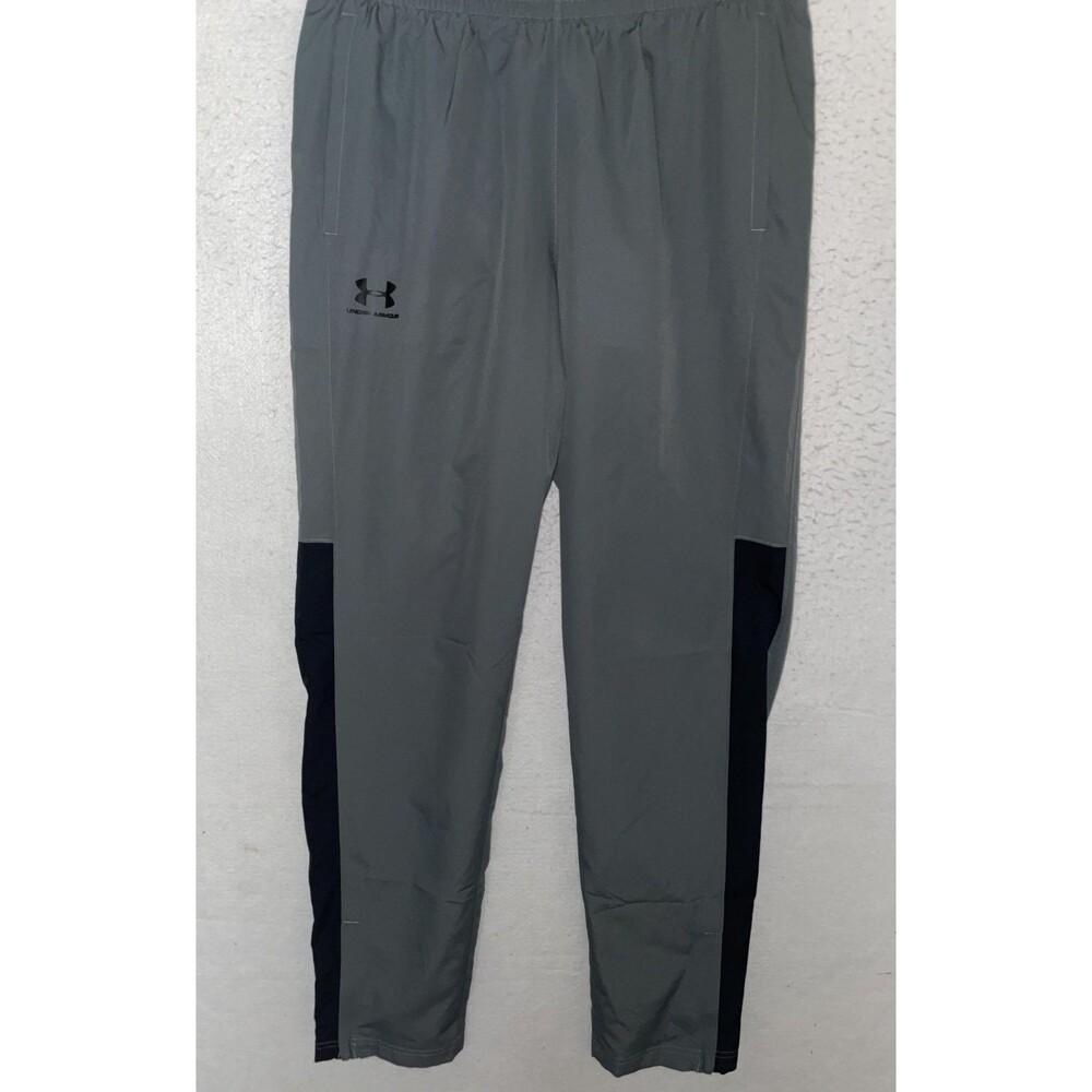 Under Armour Vital Woven Pants Mens L Gray Black Zip Ankle Mesh Lined NWT NEW